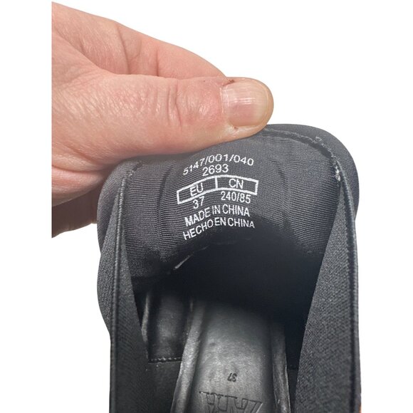 Zara Chelsea Lug Sole Chunky Heel Platform Ankle Boot Black Size 37 - Picture 10 of 11